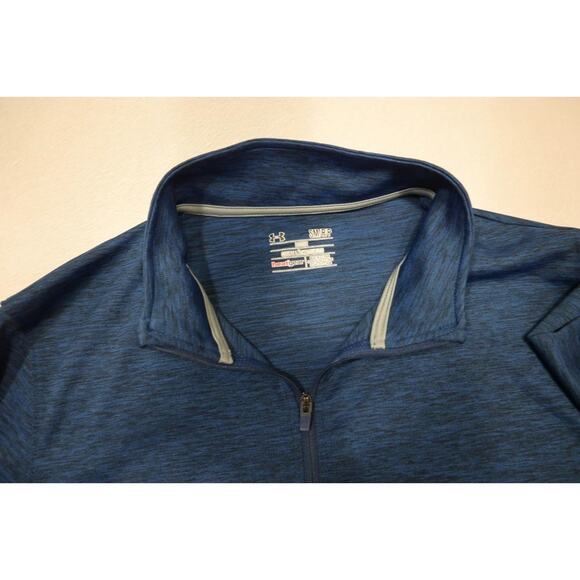 Under Armour 1/4 Zip Jacket Blue HeatGear Light Weight Athletic Mens Size Small - Picture 5 of 7